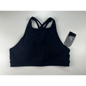 b. BrianaK Black High Neck Criss Cross Back Sports Bra Medium Activewear‎ NWT